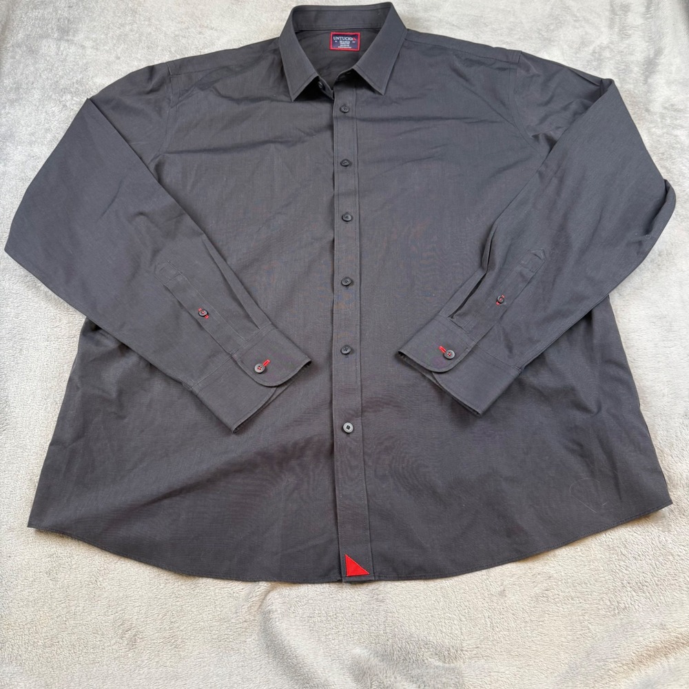 UNTUCKit XX-Large Black Stone‎ with Red Long Sleeve Wrinkle Free Shirt